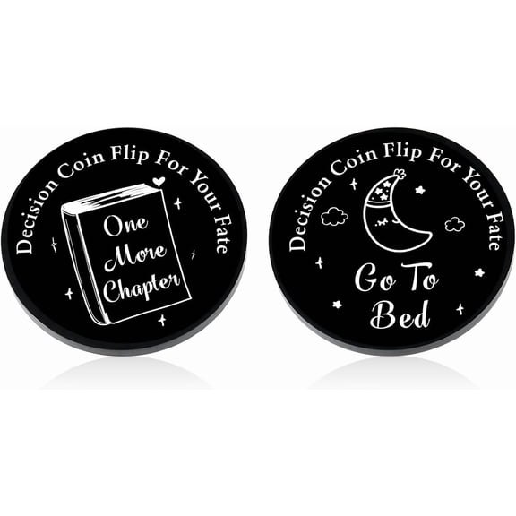 Back to School Supplies for College Girls Boys, Dorm Room Essentials for Girls Guys, Funny Decision Coin for College Girl Boys Funny Book Lovers Gifts for Women Men Teacher Students Bookish Bookworm
