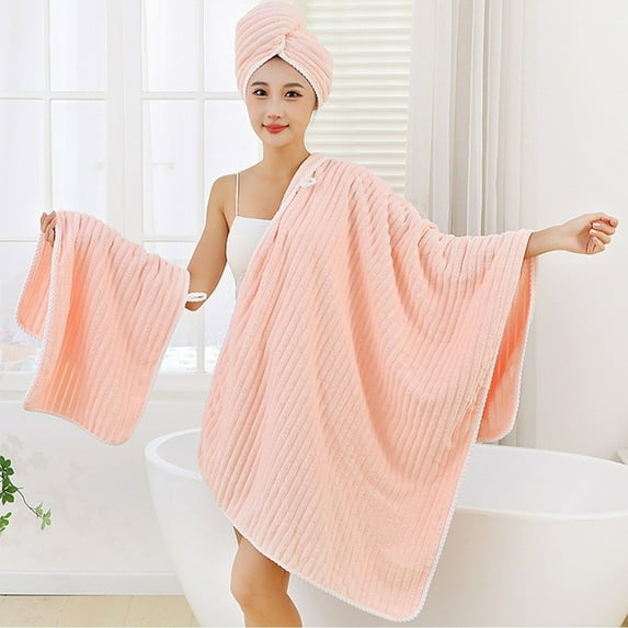 Large Bath Towels ,Cotton Bath Towel Sheets Oversized,Soft Highly Absorbent Oversized Bath Towels for Plus Size,Towels for Bathroom,3pc Towel Bath Towel Bath Cap Set