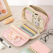 Large Pencil Pouch InsCrazy Large Capacity Pencil Case Pouch with Zipper Spacious Opening Pen Bag Office Storage for Adults