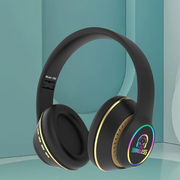 Back to School Supplies Sale Bluetooth Headphones Over-Ear With LED,Foldable Wireless And Wired Stereo Headset Micro,FM For Cell Phone,PC,Soft Earmuffs & Weight For Prolonged Wear on Clearance
