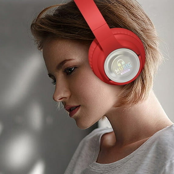 Back to School Supplies Sale New Headworn Bluetooth Earphones With True Wireless Noise Reduction Luminous Colorful Light HiFi High Sound Quality Music Games Sports Headphones on Clearance