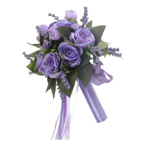 Back To School Supplies Sale!Wedding Bouquets for Bride and Bridesmaids,Champagne White Rose Bridal Bouquets for Bride, Artificial Flower Bouquet for Wedding, Bridesmaid Bouquets with Silk Ribbon