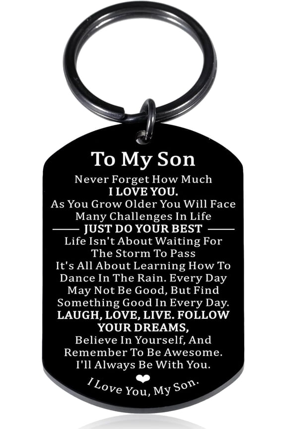Back to School Supplies for Son from Mom Dad, Proud of You Keychain Gift for Him Dorm Room Essentials for Guys 8th 16th 21st Birthday Keychain Gift for Son Christmas Stocking Stuffers Grauduation