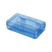 Suncoda Clear Plastic Pencil Case with Snap-tight Lid, Blue