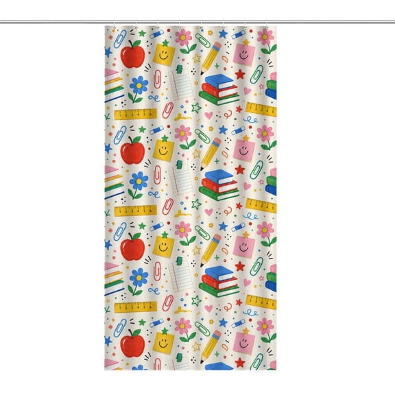 Back to School Teacher EnergyDecorative Shower Curtain for Bathroom, Waterproof Fabric Bath Curtain with Hooks, Washable Bathroom Decor Curtain for Home, Apartment, Dorm, Hotel
