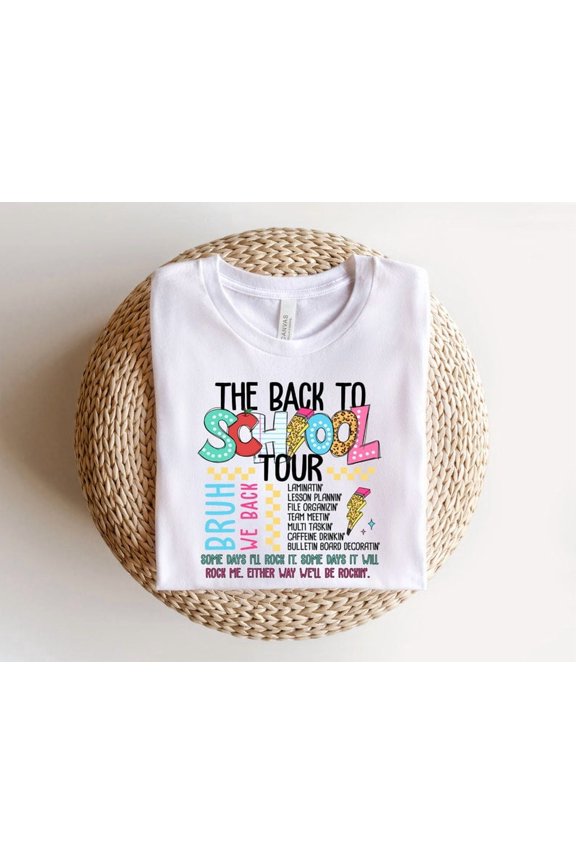 Back To School Teacher Tour Shirt, Teacher Tour Tee, Concert Tour Teacher Back To School Shirt, Elementary Middle School Teacher Tee WHITE Unisex S-5XL Hot Trending Shirt, Vintage Birthday Gift