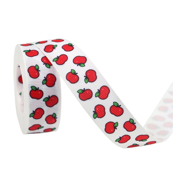 Back to School Themed Ribbon, Ongmies Ruler Ribbon Back to School Themed Apple Pencil Backpack Books Chalkboard Printed Craft Ribbons for Teacher Appreciation, Wreath, Gift Wrapping