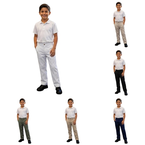 Back to School Uniform Pants for Boys Girls School Pants Straight Leg Formal Trousers for Everyday Comfort and Versatility Casual Outdoor Settings White 14-15 Years