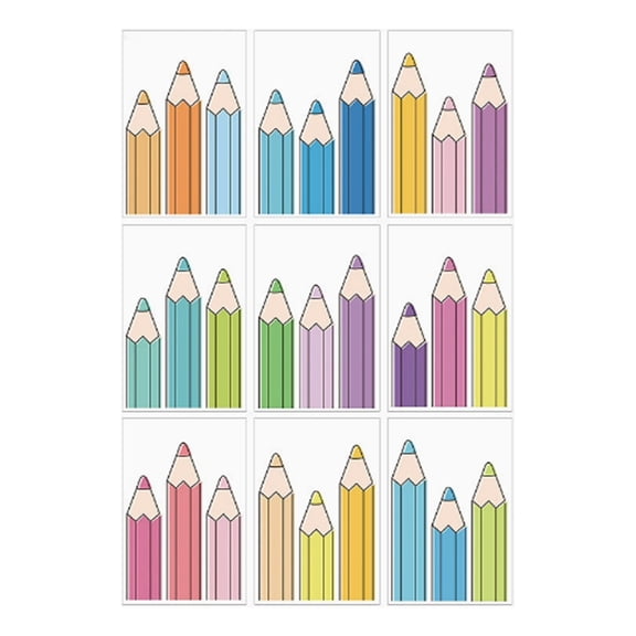 Back to School Window Clings, 9 Pack Cute Pencil Decorations for Classroom, Waterproof Vinyl for Student, Removable and Reusable Window, Perfect for Back to School Gifts,
