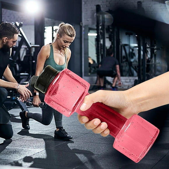 mtvxesu Water Cup, Multifunctional Kettle Plastic Water Cup In Dumbbell Shape Outdoor Indoor Sports Water Cup Comfortable To Hold Leak-proof Lid Capacity 700mL