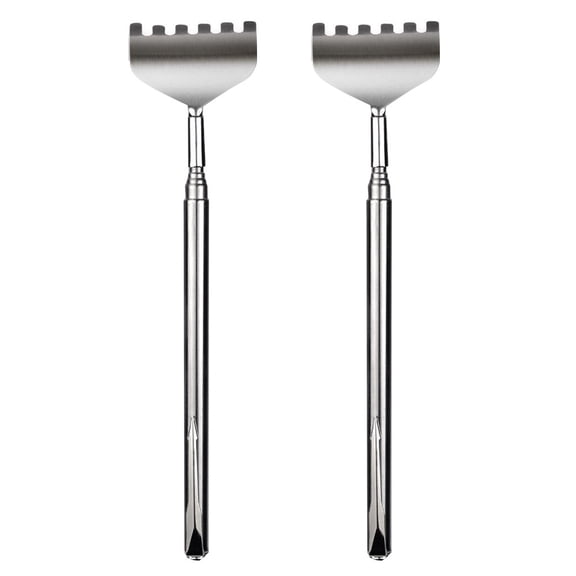 Back Scratcher 2Pcs, Rvkxad Telescopic Stainless Steel Back Scratcher, Adjustable Long Reach Itching Tool for Home Office Travel