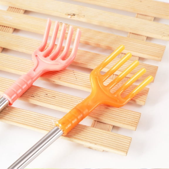 Back Scratcher, 5 Pcs Portable Plastic Back Scratchers Ha Backslap with Rubber Handles, Back Scratchers Hand Household Medium Long Handle Back Scratchers, 16.92 Inch, Random Color