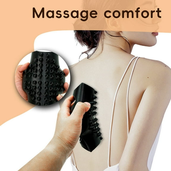 Back Scratcher, Itch Relief Tool, 2 In Nodular Rubber, Self Massager, Reach Unreachable Areas, Daily Relief, Black, Contoured Fit, 1 Pc