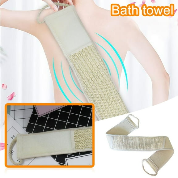 Back Scrubber Long Handle, Exfoliating Bath Towel, Sponge Gourd Back Bath Strap for Shower, Dual Sided Texture with Soft Fabric, Massage and Skin Rejuvenation, Machine Washable and Easy to Clean
