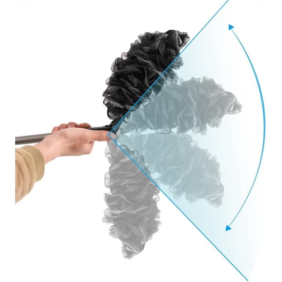 Back Scrubber for Shower with Long Handle, Adjustable Head with Replacement Soft Loofa, Sponge and Brush for Body, Loofah on a Stick for Bathing Accessories