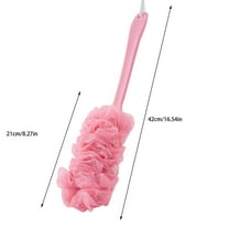 Back Scrubber for Shower Loofah Long Handle Bath Body Brush, Soft Nylon Mesh Sponge for Shower, Loofah on A Stick for Men Women, Exfoliating Scrub Cleaning Luffa for Elderly, Pink