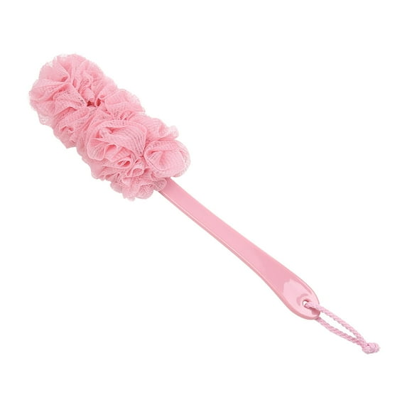 Back Scrubber for Shower, Loofah Long Handle Bath Body Brush, Soft Nylon Mesh Sponge On a Stick for Shower Men Women Kids Elderly, Exfoliating Scrub Cleaning Luffa for All Kinds of Skin (Pink)