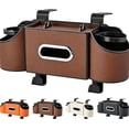 thumbnail image 1 of Back Seat Car Organizer ， Multifunctional Car Back Seat Storage Box with 2 Drink Cup Holder Tissue Box for Hold Phone Drinks Handbag Compatible with Most Vehicles, 1 of 7