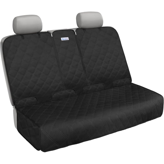 Back Seat Cover - 900D Oxford Waterproof Car Seat Protector, Fits Cars/SUVs/Trucks, Split Bench, Non-Slip, Dog/Kid Proof, Easy Clean(Black)