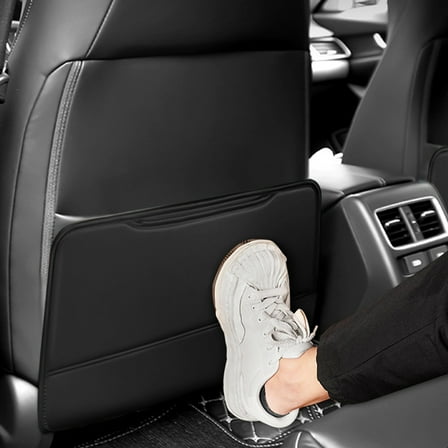 Back Seat Cover with Pocket Storage Organizer, Waterproof Kick Mats Backseat Protector, with Elastic Expansion Bands - Car Seat Back Protectors For Vehicles To Protect From Dirt, Scratches ,Black