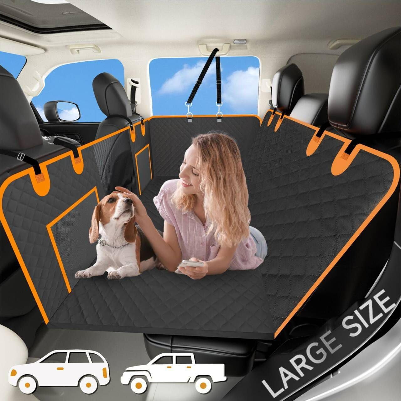 Back Seat Extender for Dogs, Dog Car Seat Cover for Back Seat with ...