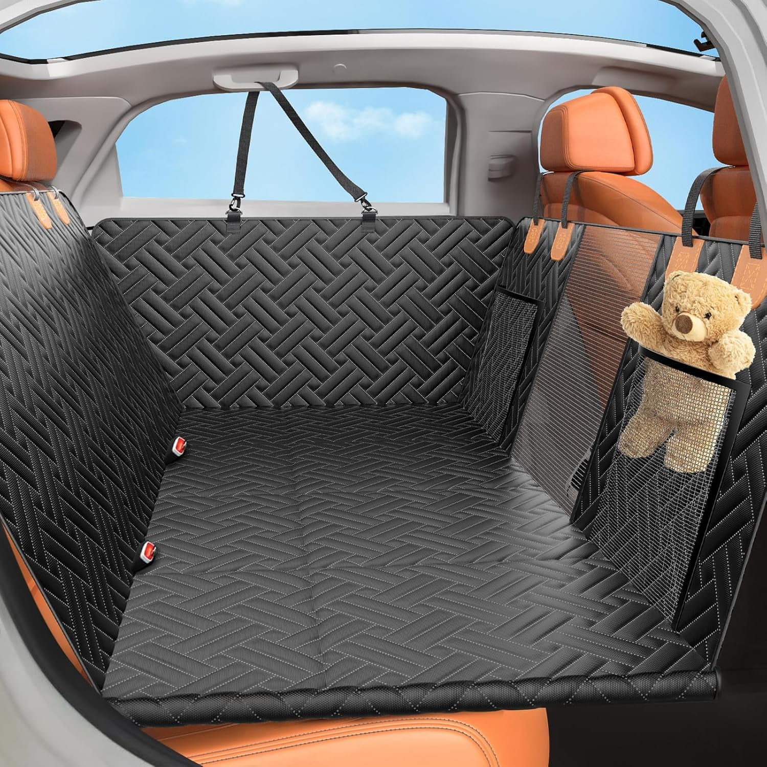 Back Seat Extender for Dogs,Hard Bottom Car Seat Cover for Dogs with ...