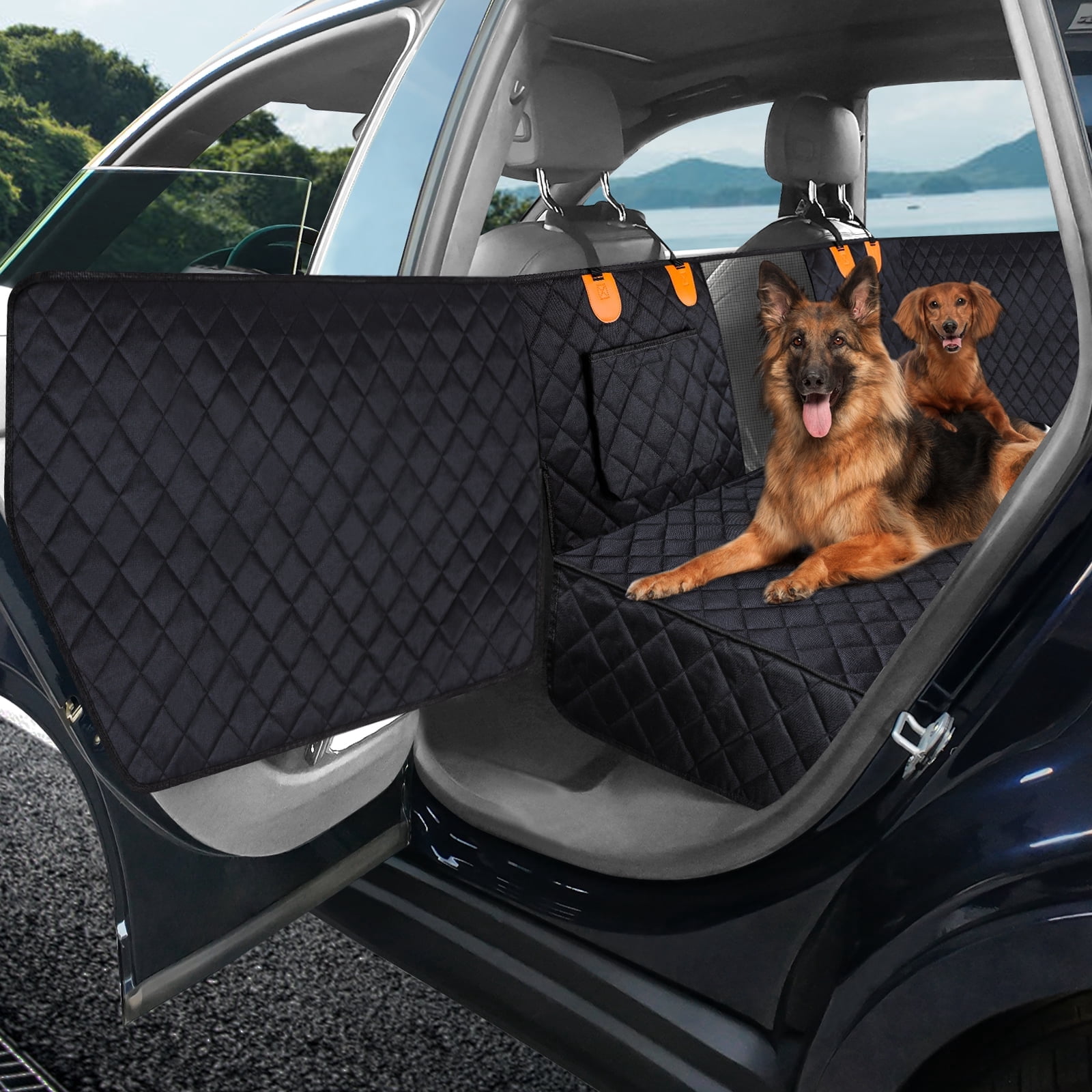View of Back Seat Extender for Medium and Large Dogs,FurLove Hard Bottom Dog ...