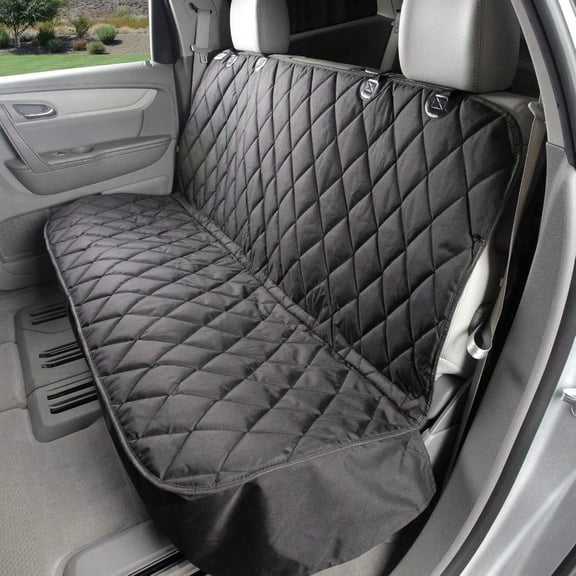 Back Seat Pet Cover For Dogs W O Hammock 54 Wide Waterproof Car Seat Cover NonSlip HeavyDuty Fits Cars SUVs Small Trucks 2 Seat Belt Latch Access Back Seat Protector Black