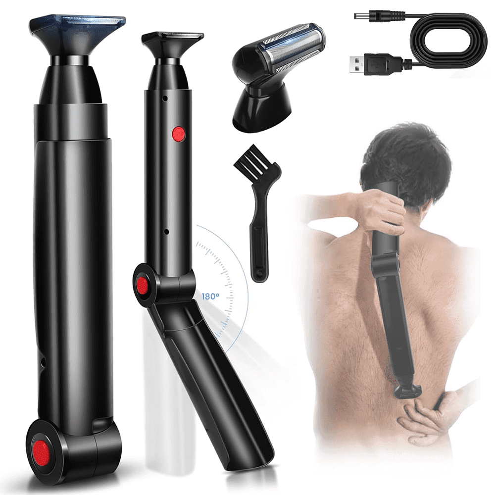 Back Shavers for Men Long Handle,Back Razor for Men,Back Shaver,Body Trimmer for Men,Body Shavers for Men,with 2 Shock Absorber Flex Heads,Mens Back Shaver,Body Hair Trimmer for Men