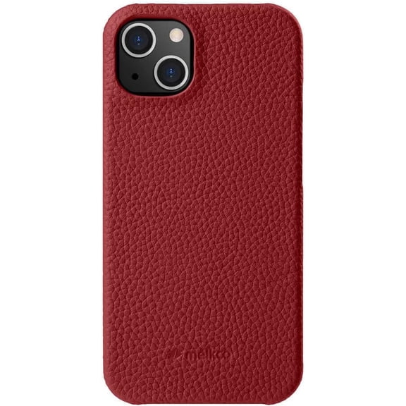 Back Snap Series Lai Chee Pattern Premium Leather Snap Cover Case for Apple iPhone 15 Red Lai Chee Pattern