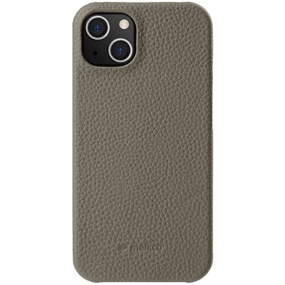 Back Snap Series Lai Chee Pattern Premium Leather Snap Cover Case for Apple iPhone 16 Plus Gray Lai Chee Pattern