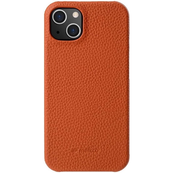 Back Snap Series Lai Chee Pattern Premium Leather Snap Cover Case for Apple iPhone 16 Plus Orange Lai Chee Pattern