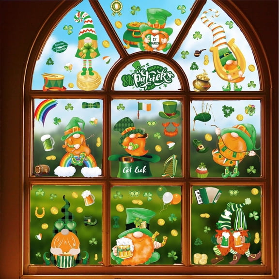 Back Splash Ideas For Kitchens Irish Day Luckys Clovers Electrostatic Paste Window Glass Door Holy Pascals Day Decorative Window Paste,Green Christmas Home Wall Stickers