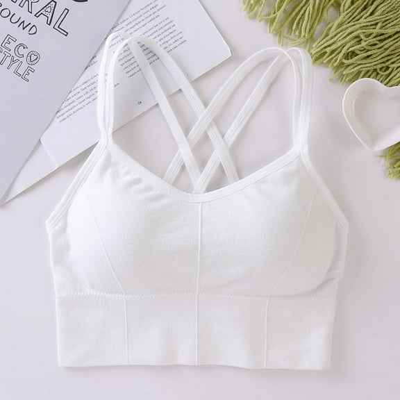 Back Strap Bra One-piece Bra with Chest Pad Inner Sports Vest Women's No Steel Ring Push-up Base Tube Top