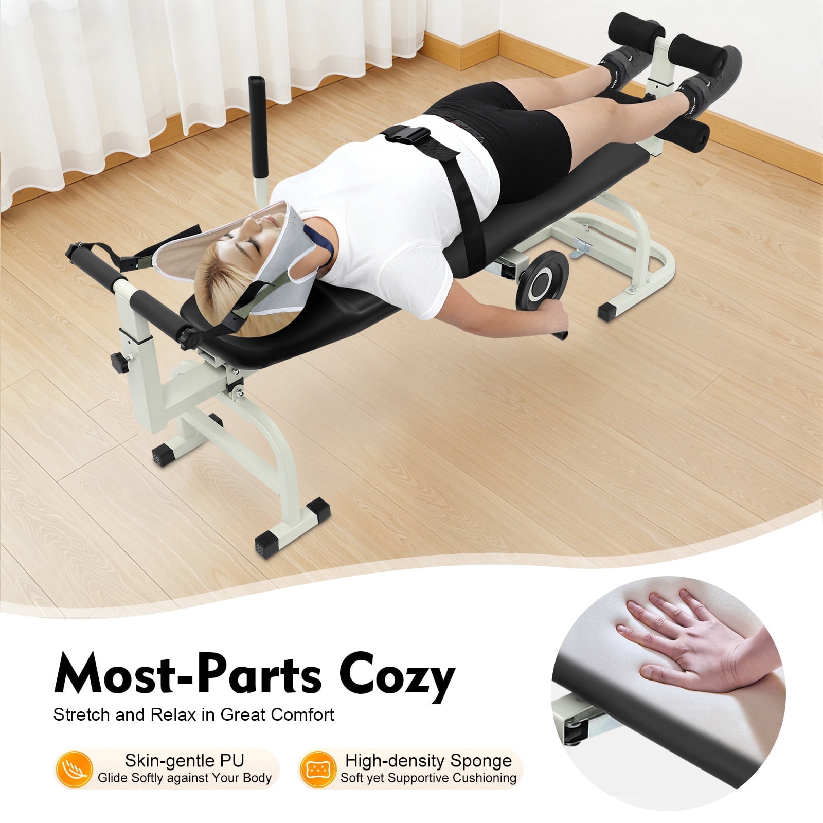 Back Stretch Bench, Multifunctional Neck Stretcher Cervical Stretch Device for Clinics, Hospitals, Wellness Centers, Senior Care Facilities