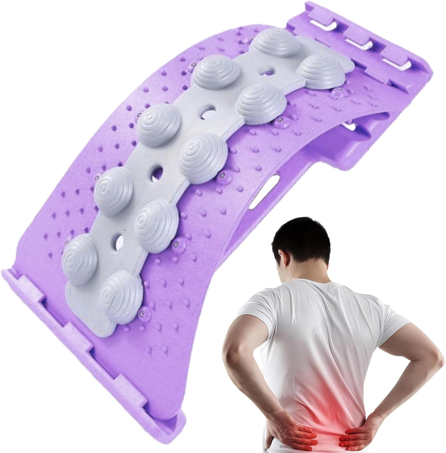 Back Stretcher | 4 Level Adjustable Lumbar Support Board | Built-in ...