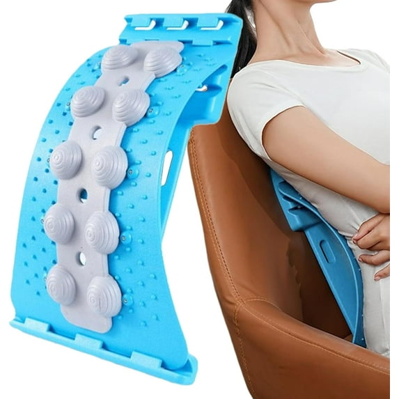 Back Stretcher with 4-Level Adjustable Lumbar Support, Multi-Angle Back Stretching Board, Spine Support Device for Relaxation, Muscle Comfort & Posture Assistance