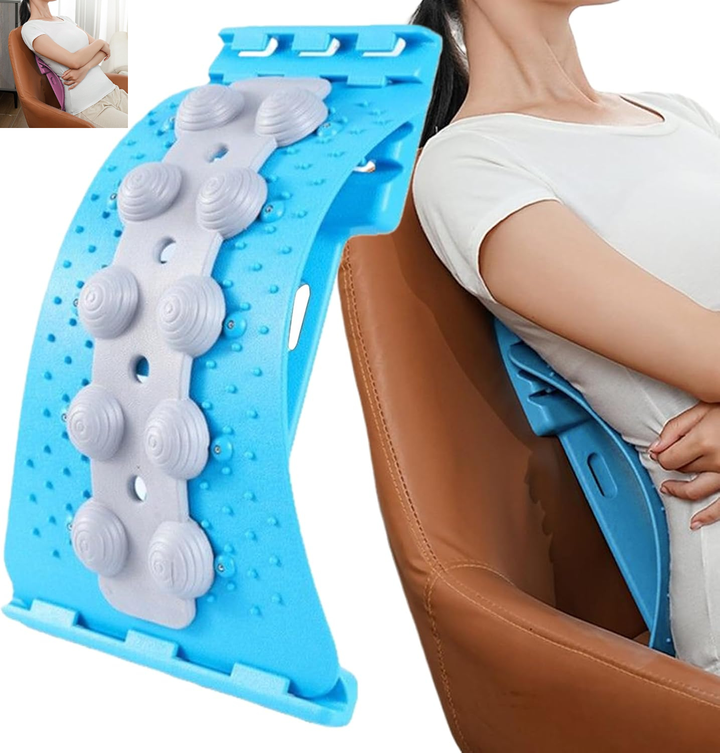 Back Stretcher - 4-Level Lumbar Support Board, Adjustable Back Cracking ...