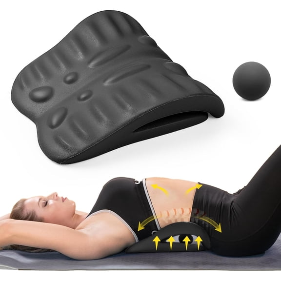 Back Stretcher for Back Pain Relief, Back Stretching Cushion, Chronic Lumbar Support Pillow Helps with Spinal Stenosis, Herniated Disc and Sciatica Nerve Pain Relief Lumbar Stretcher