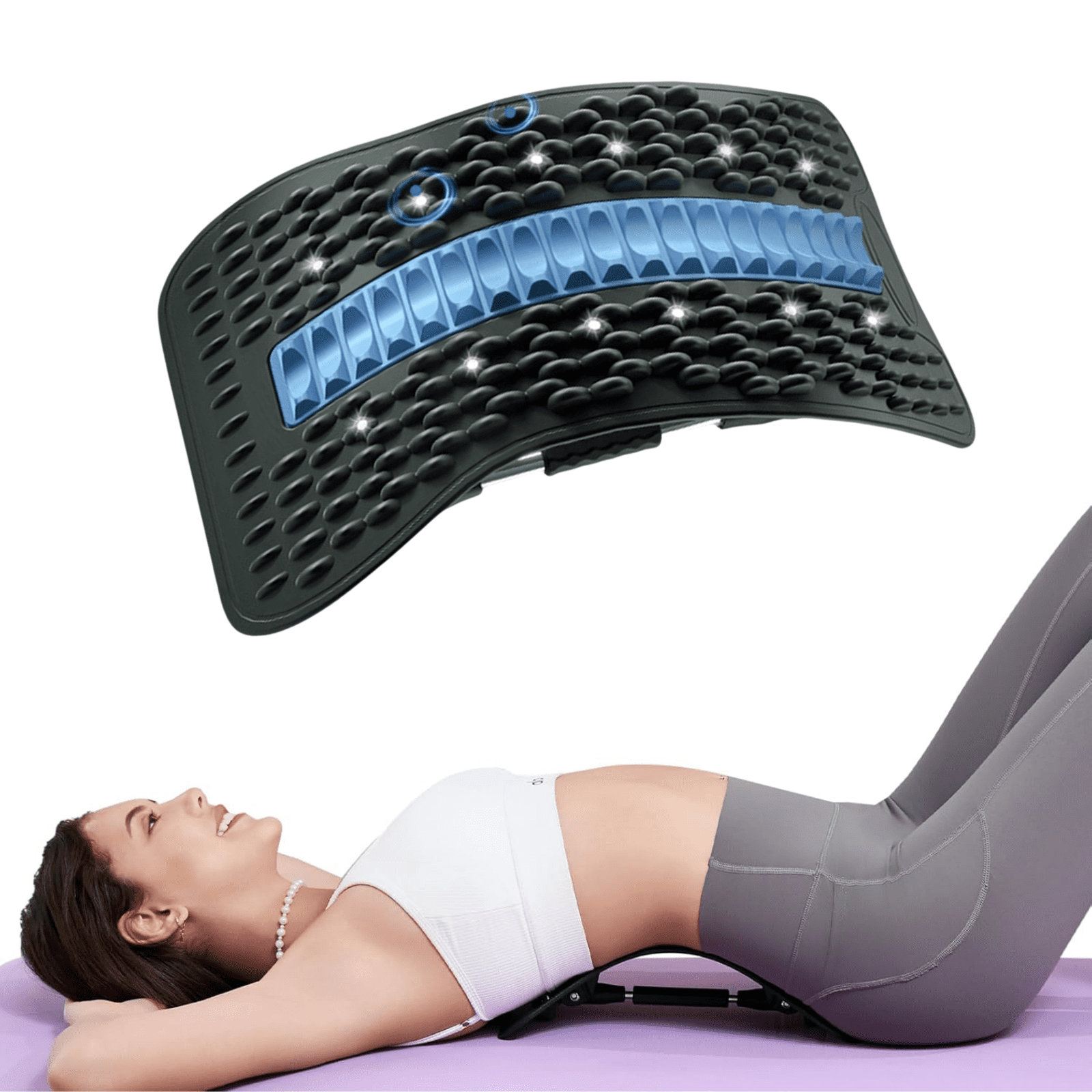 Back Stretcher for Lower Back Pain Relief, 4 Level Adjustable Lumbar ...