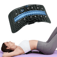 thumbnail image 1 of Back Stretcher for Lower Back Pain Relief, 4 Level Adjustable Lumbar Back Cracker Board, Back Cracking Device, Back Massager for Scoliosis, Spine Decompression and Lumbar Decompression(Black&Blue), 1 of 8