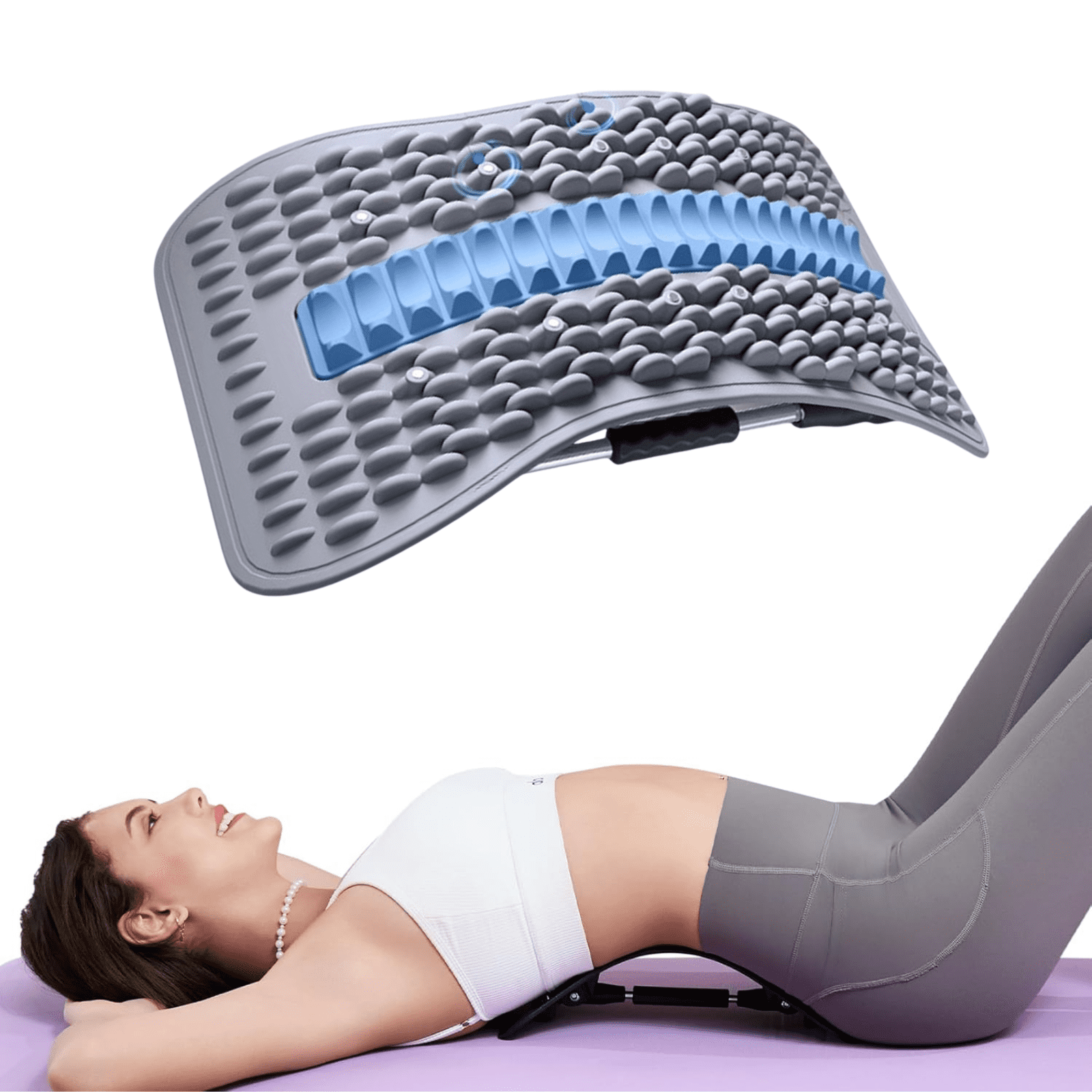 Back Stretcher for Lower Back Pain Relief, 4 Level Adjustable Lumbar ...