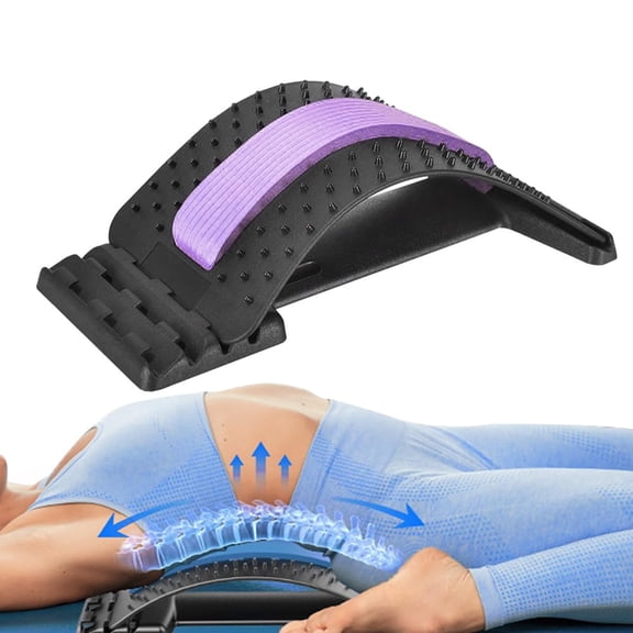 Back Stretcher for Lower Back Pain Relief, 4 Level Adjustable Lumbar Back Cracker Board, Back Cracking Device, Back Massager for Scoliosis, Spine Decompression
