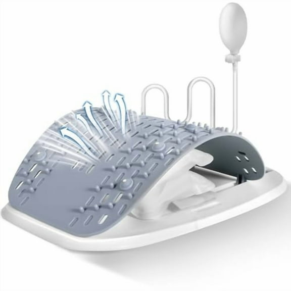 Back Stretcher for Lower Back Pain Relief, Adjustable Lumbar Traction & Spine Decompression Back Cracking Device, US-Patented Frame, 3-Level Height, 400 lbs Support, Mesh Comfort Panel