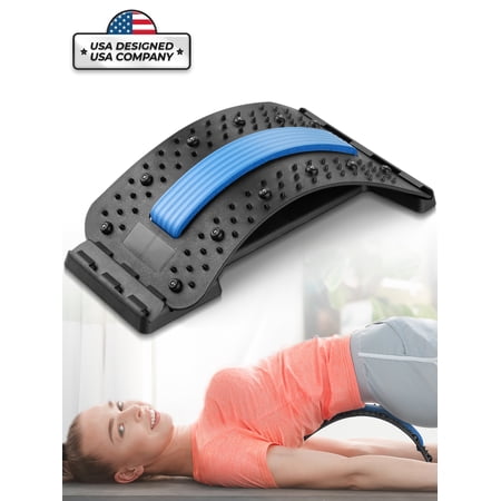 Back Stretcher for Lower Back Pain Relief, Back Cracker Lumbar Spine Board Adjustable Multi-Level Lumbar Support Back Massagers, Lower and Upper Back Pain Relief with 4 levels adjustment