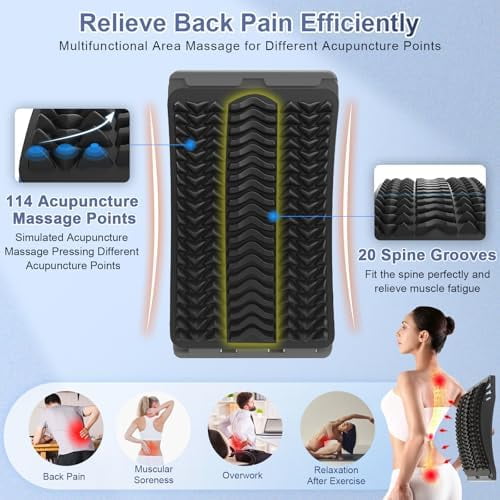 Back Stretcher for Lower Back Pain Relief, Multiple Level Adjustable Arch Lumbar Back Cracker Board, Back Cracking Device, Back Massager for Scoliosis, Spine Decompression Support