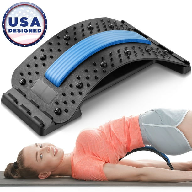 Back Stretcher for Lower Back Pain Relief Back Cracker Lumbar Spine Board Adjustable Multi Level Lumbar Support Back Massagers Lower and Upper Back
