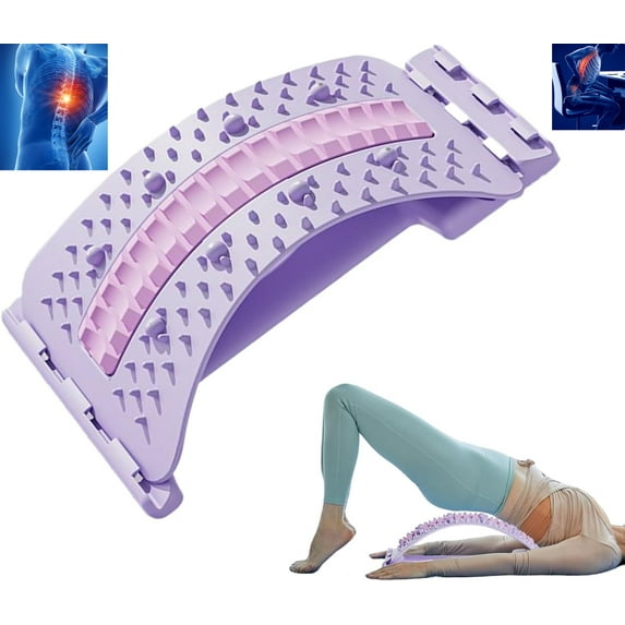 Back Stretcher, Lumbar Board, 3 Levels Adjustable Back Support Corrector, Spine Board Massager Lumbar Support, for Muscle Exercise Position Correction Spinal Sleeping