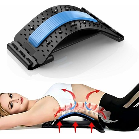 Back Stretcher Multi-Level Lumbar Back Device for Pain Relief, Back Stretcher Lower Lumbar Muscle Massage Support Pain Relief Fitness Tool