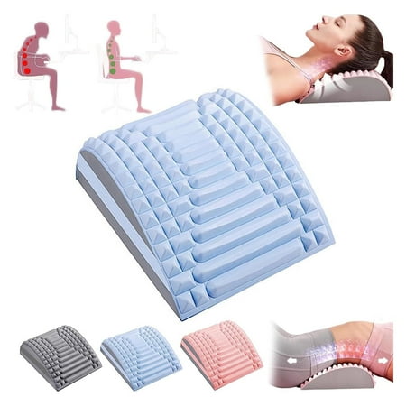 Back Stretcher Pillow, Refresh-Neck & Back Stretcher, Back Neck Cracker for Lower Back Pain Relief, Waist Massage Relaxation Yoga Stretcher, Waist Massage Stretcher (Blue)